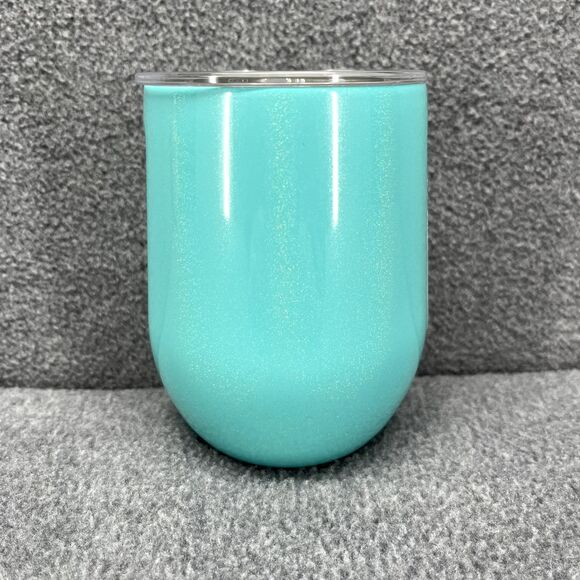 Corkcicle Stemless Cup Tael Aqua Glitter Insulated Wine Glass cold hot 12 oz - Picture 4 of 8